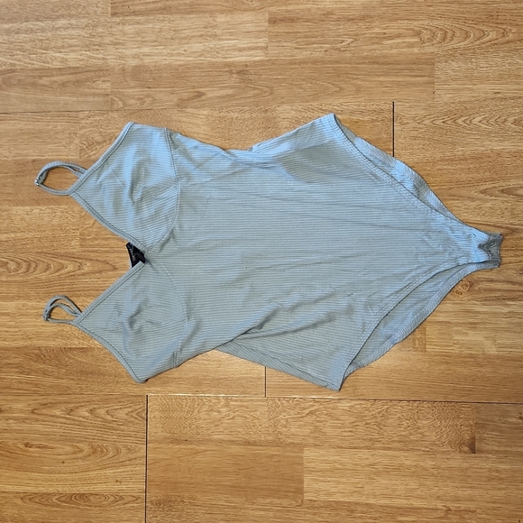Forever 21 Tops - NWT F21 seafoam green ribbed bodysuit sz M